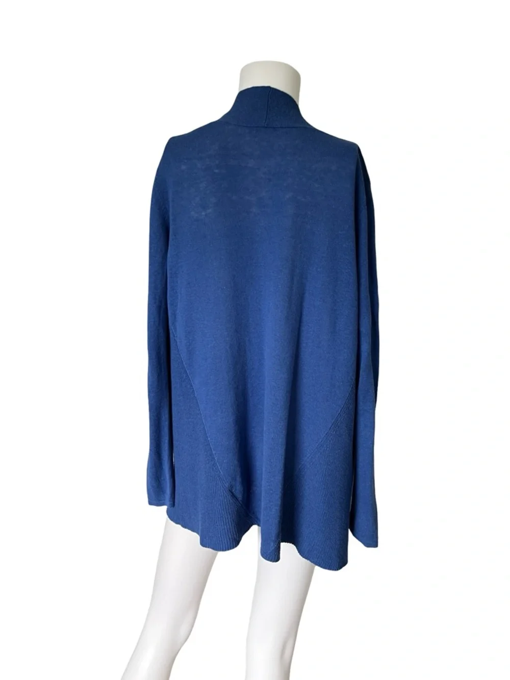 J McLaughlin Blue Open Front Cardigan Sweater Cotton Linen Womens Size Small
